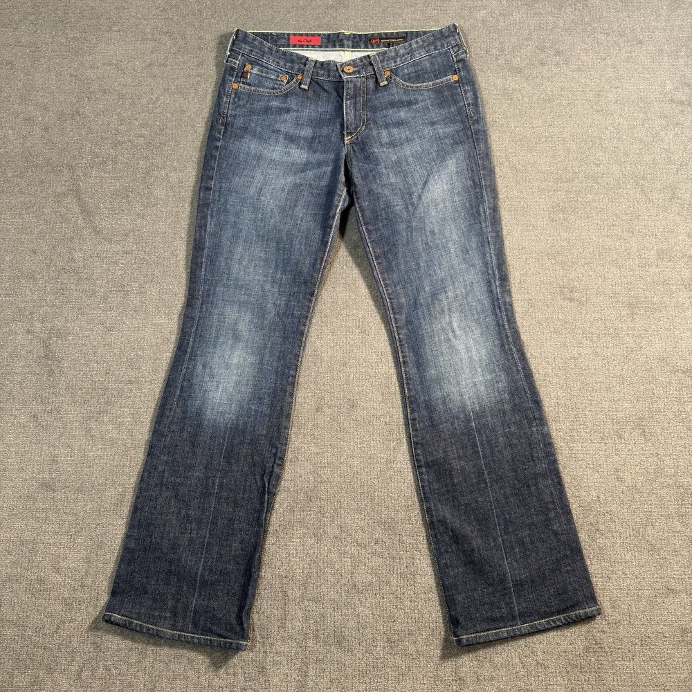 AG Adriano Goldschmied The Club Jeans Women Size 28Rx30 Blue Flare Stretch Y2K